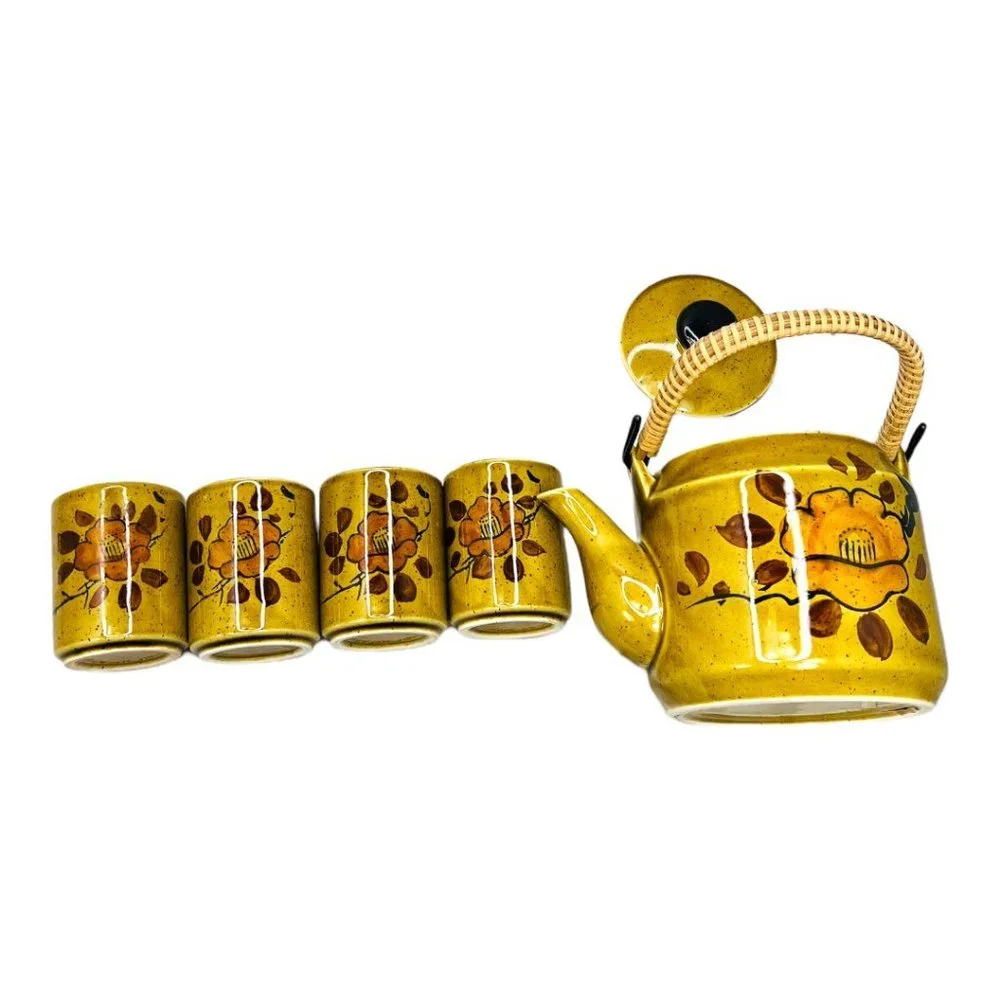 Japanese Vintage Stoneware Tea Set 1960's